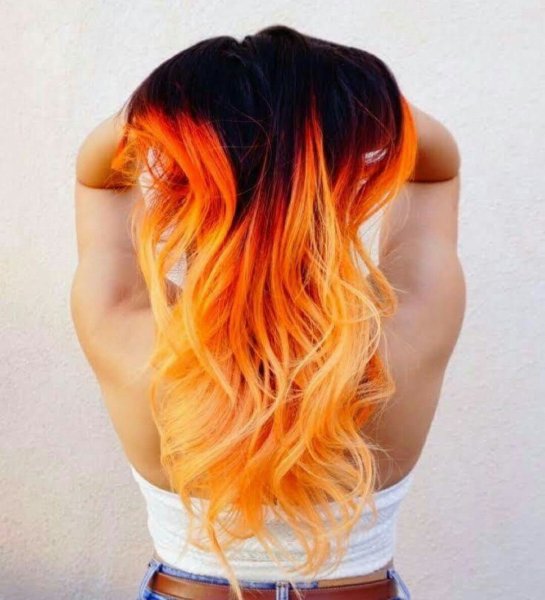 Амбре окрашивание волос рыжий