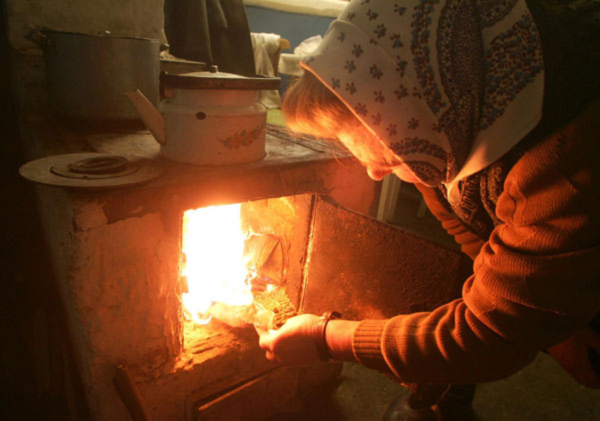 Печь топится