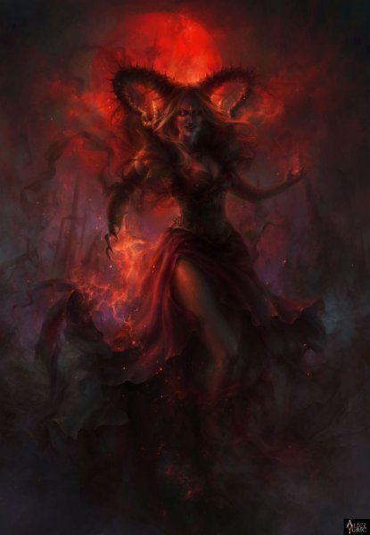 Суккуба демоница красная