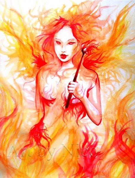 Огненная прическа арт