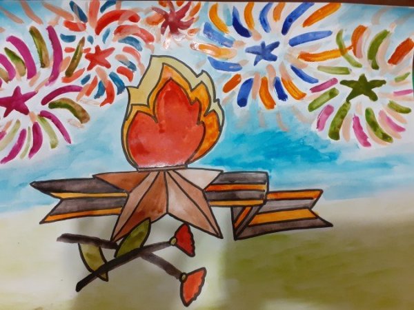 Вечный огонь рисунок для детей