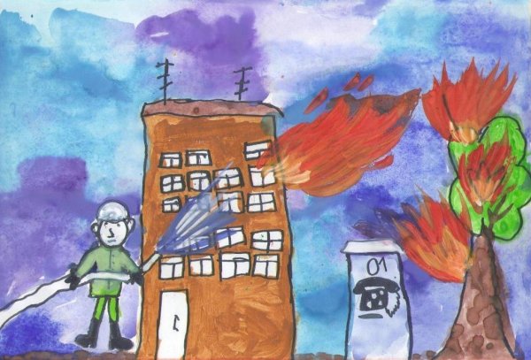 Рисунок на тему осторожно огонь