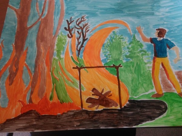 Осторожно огонь рисунки на конкурс