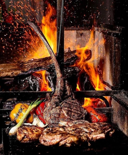 Шашлык на огне