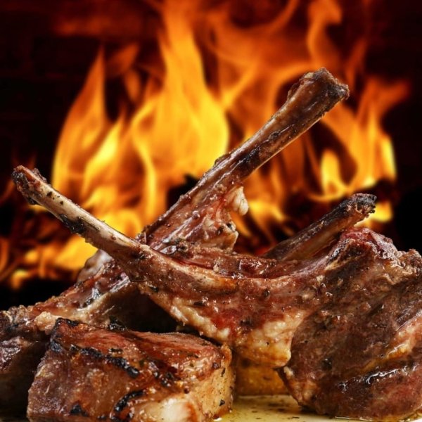 Шашлык на огне