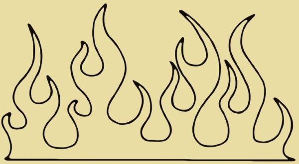 Языки пламени трафарет