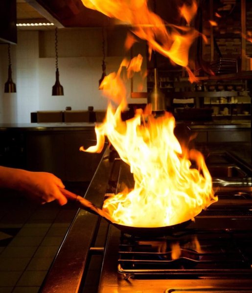 Сковорода на огне