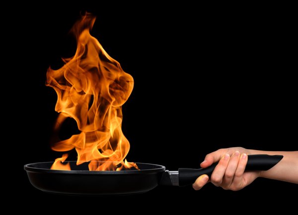 Сковорода на огне