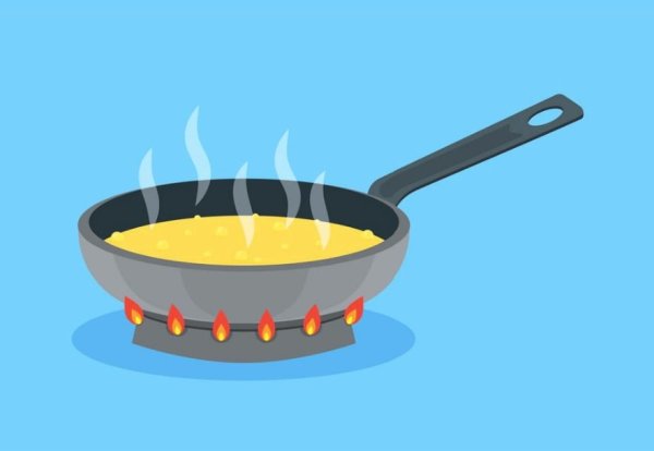 Нарисованная плита со сковородкой