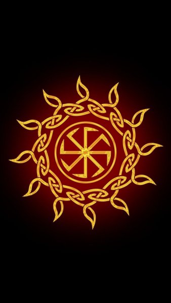 Славянские символы на черном фоне