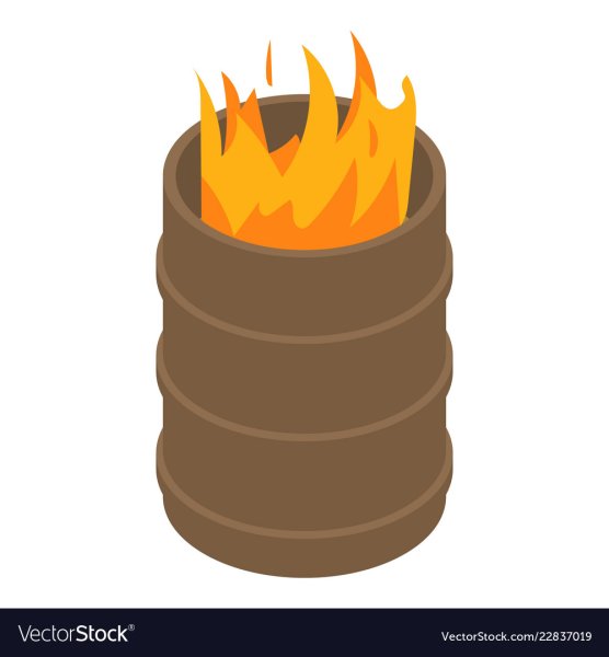 Горящая бочка вектор