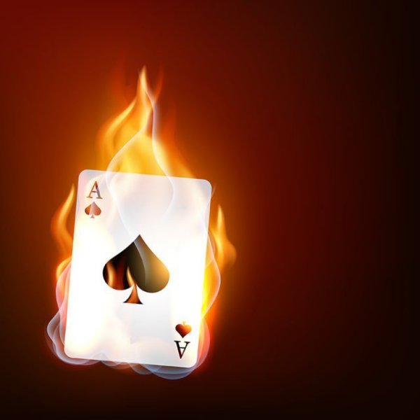 Покерные карты в огне