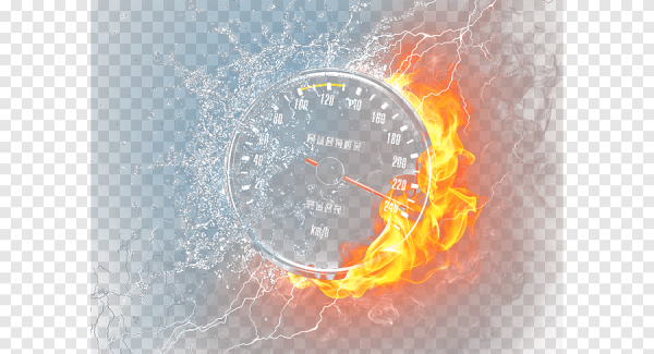 Спидометр с пламенем