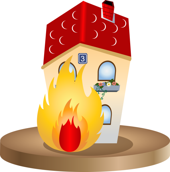 Горящий дом для детей