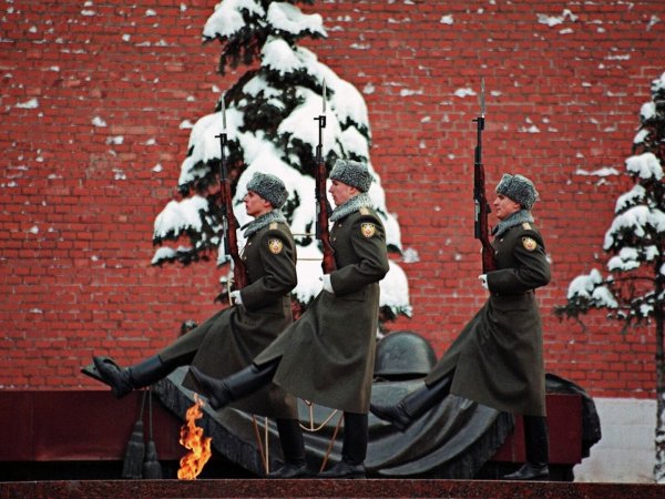 Почетный караул у могилы неизвестного солдата в Москве