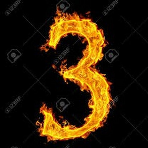 Горящая цифра 3