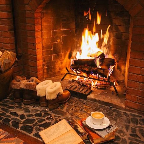 Зима камин