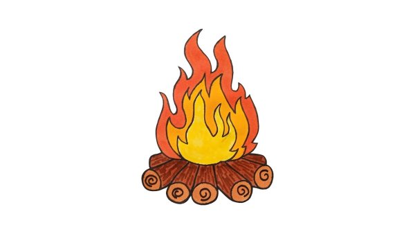 Рисунок костра легкий