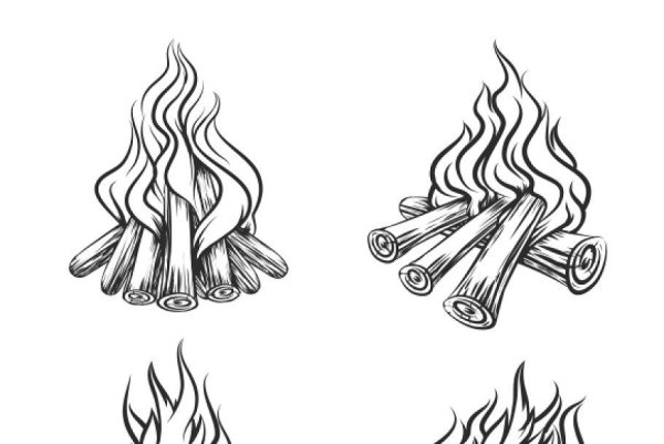Костер эскиз тату