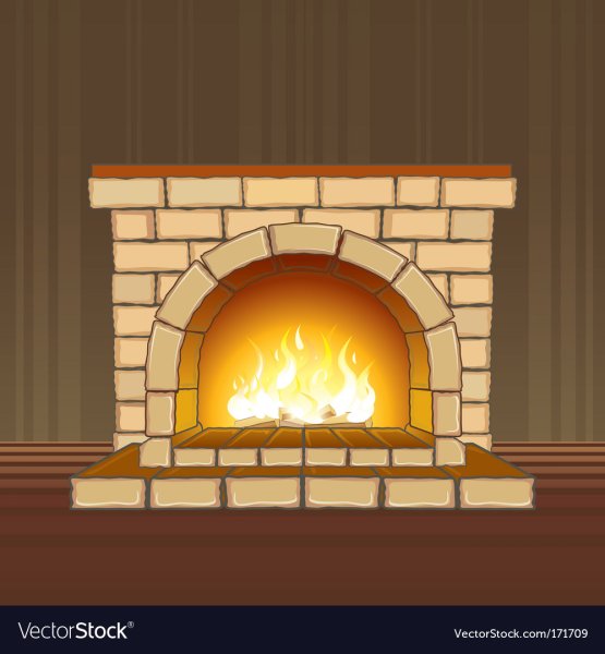 Плакат с изображением камина
