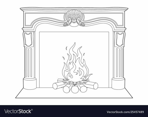 Камин раскраска