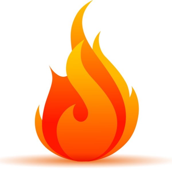 Огонь на белом фоне