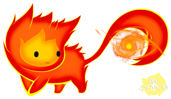Мультяшный огонь с глазами