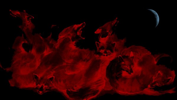 Красное пламя на черном фоне
