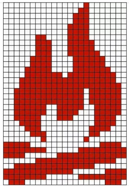 Огонь по клеточкам в тетради