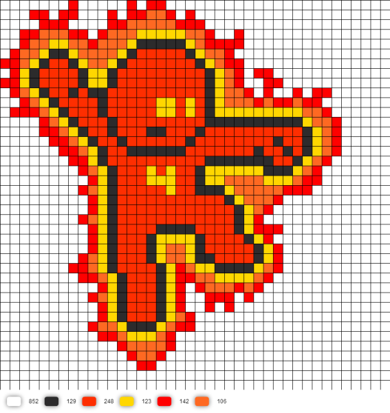 Рисунки по клеточкам оранжевые