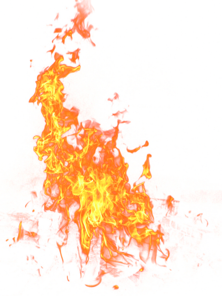 Пламя на белом фоне