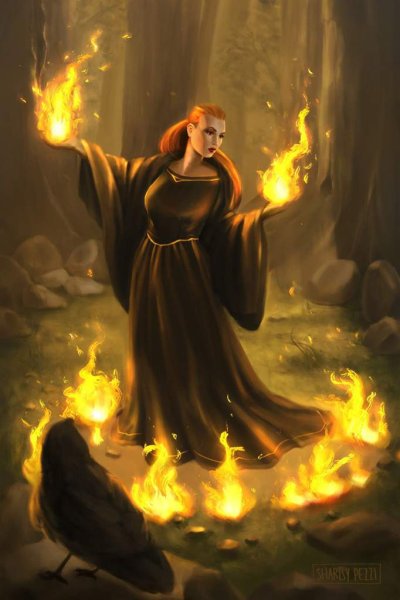 Женщина маг огня