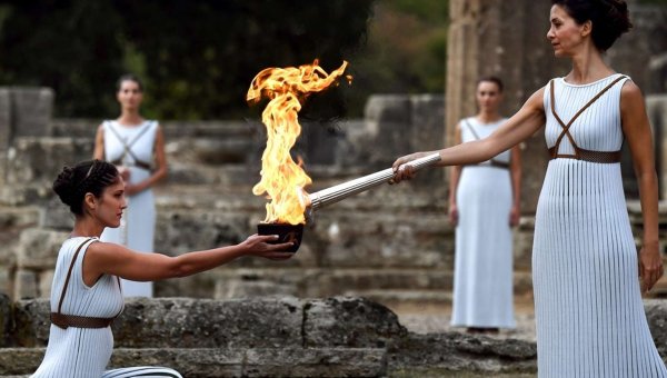 Греция Олимп зажжение огня