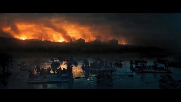 Горящая Волга Сталинград