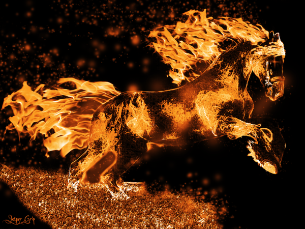Лошадь в огне