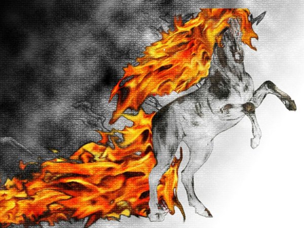 Конь у костра