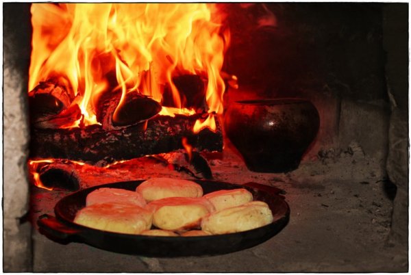 Огонь в русской печке