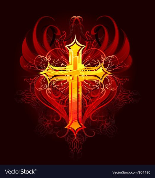 Крест православный красный