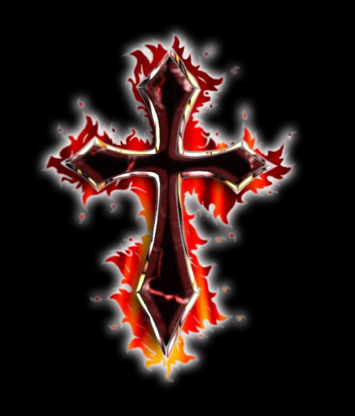 Эскиз крест в огне