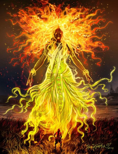 Богиня Кали в огне