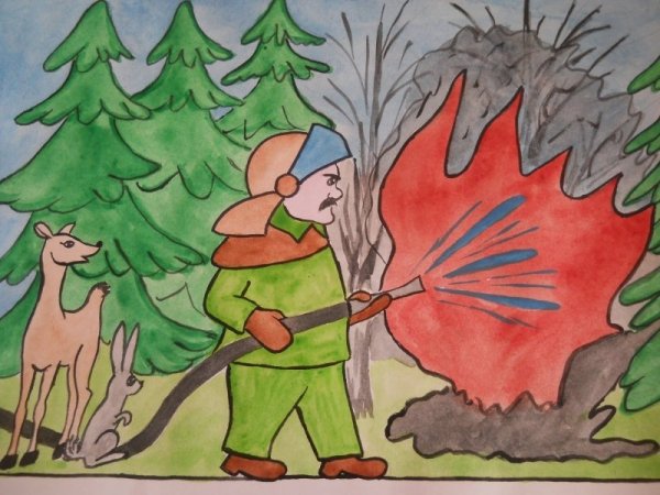 Рисунки на противопожарную тематику