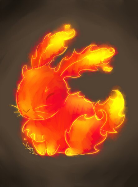 Огненный кролик арт