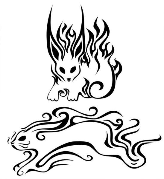 Кролик в огне тату