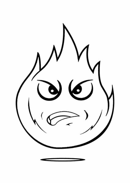 Огонь раскраска для детей