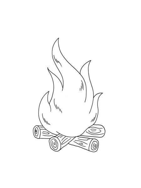 Огонь раскраска для детей