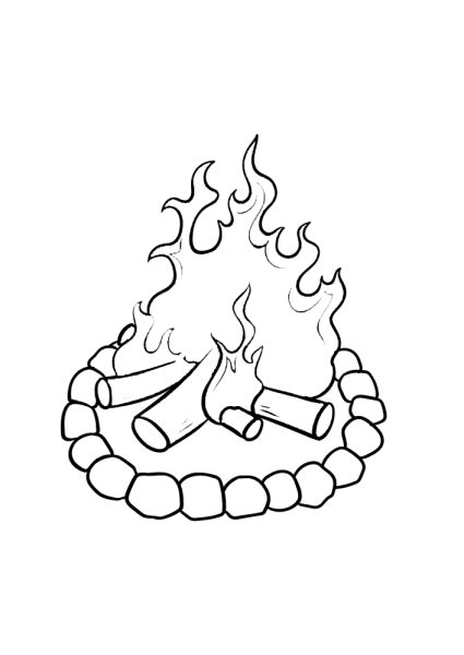 Огонь раскраска для детей