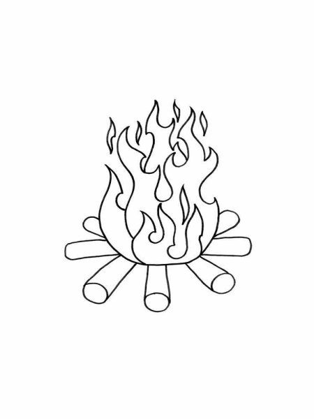 Огонь раскраска
