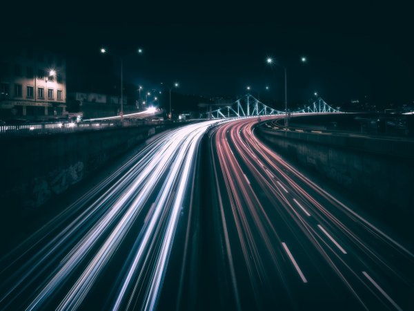 Ночной город трасса