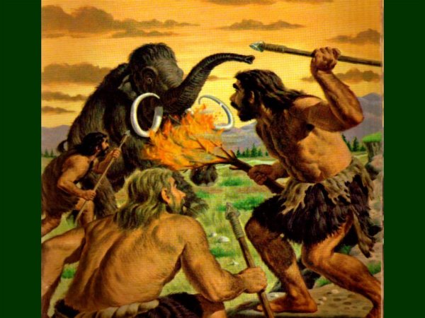 Каменный век люди и Мамонтов