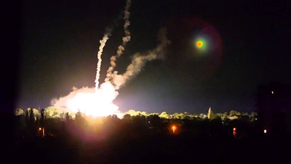 Ночной артобстрел Донецка